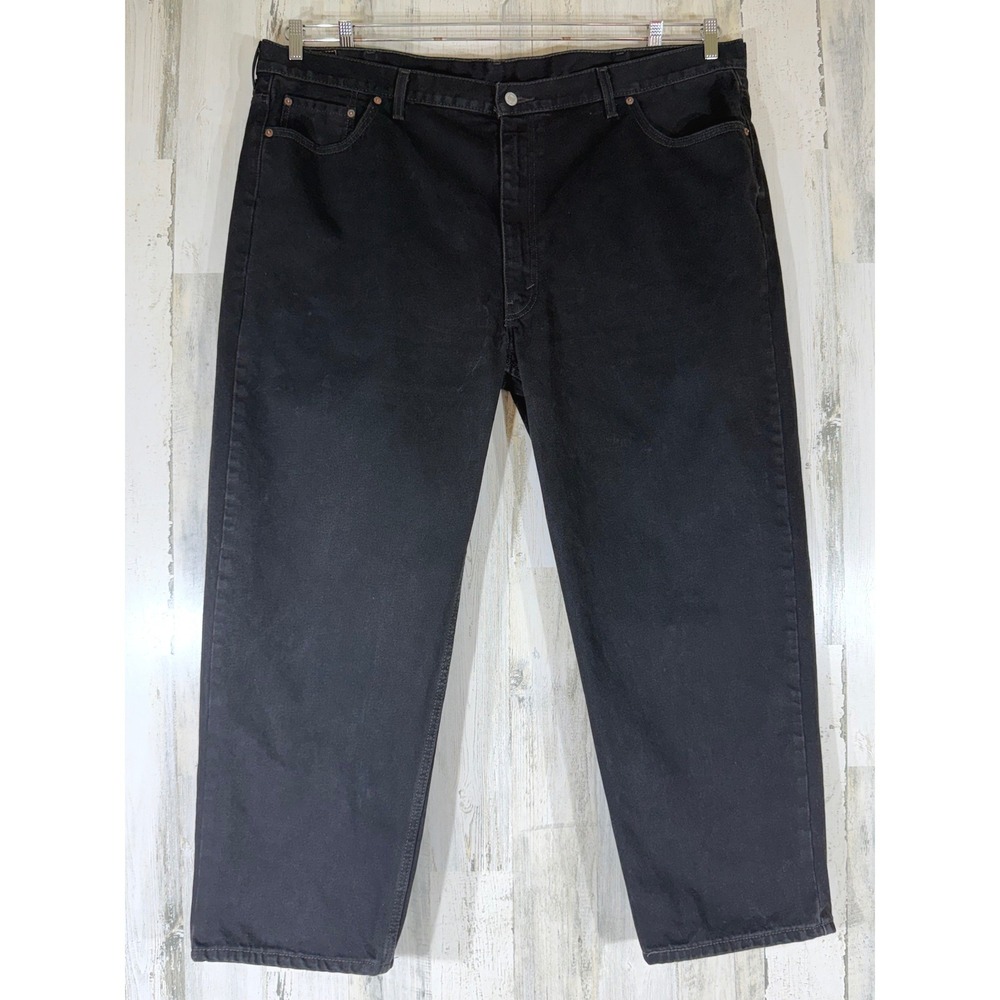 Levis 550 Relaxed Fit Jeans 50x30 (fits 49x27) Black Tapered Leg Denim Classic